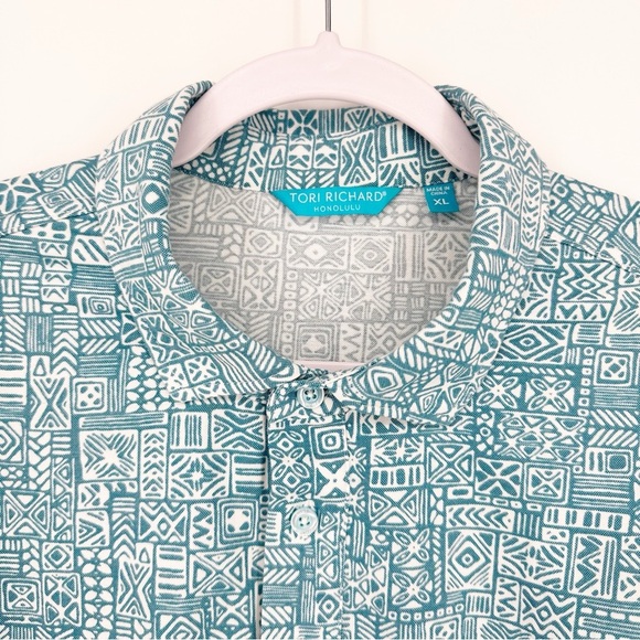 Tori Richard Jacquard Blue Polo Tradewind Technology - Picture 2 of 6